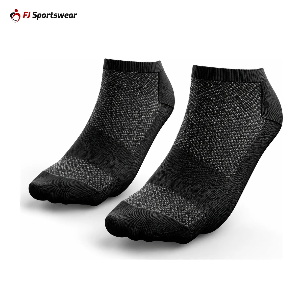 Black knitted ankle socks – custom made by FJ Sportswear in Sialkot