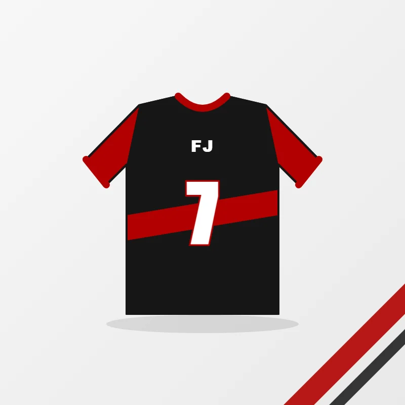 7v7 Football Jerseys in a black and red colourway