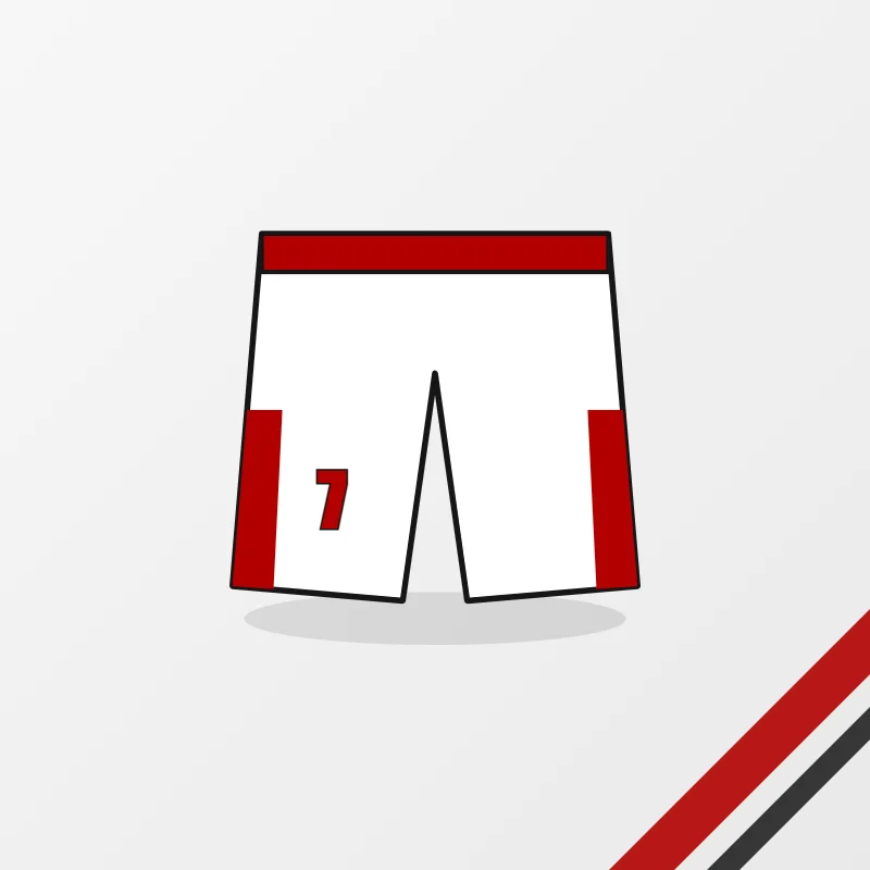 7v7 Shorts in a white, red and black colourway