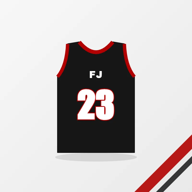 Basketball Game Uniforms in a black and red colourway
