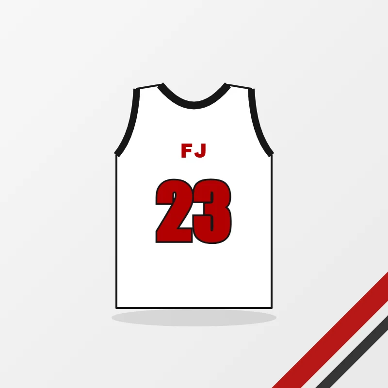 Basketball Game Uniforms in a white, red and black colourway