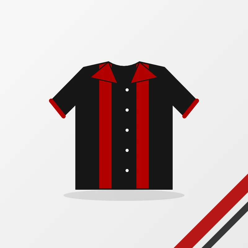 Bowling Shirts in a black and red colourway