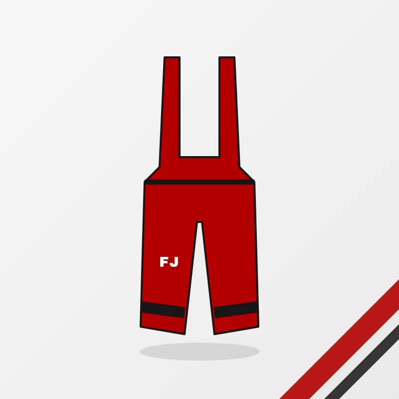 Cycling Bib Shorts – custom design in red and black, made to order by FJ Sportswear