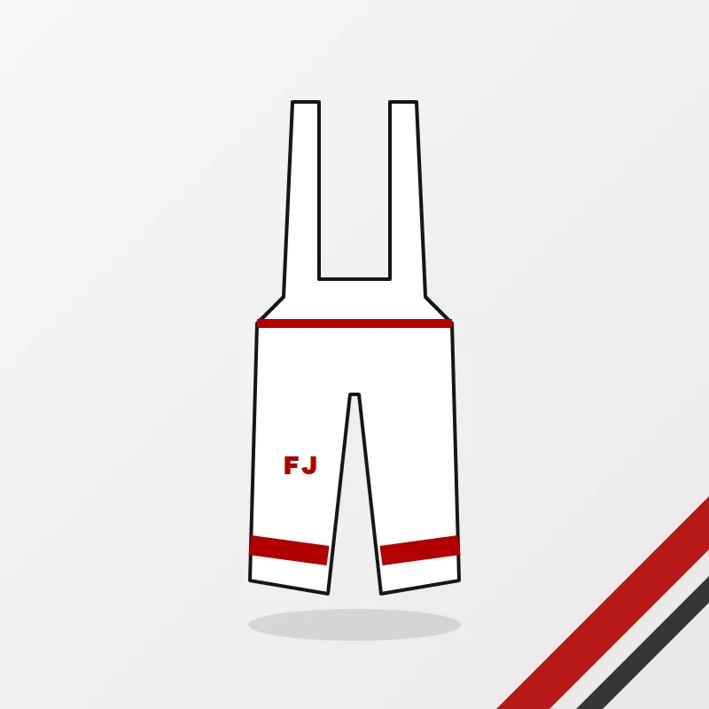 Cycling Bib Shorts in a white, red and black colourway