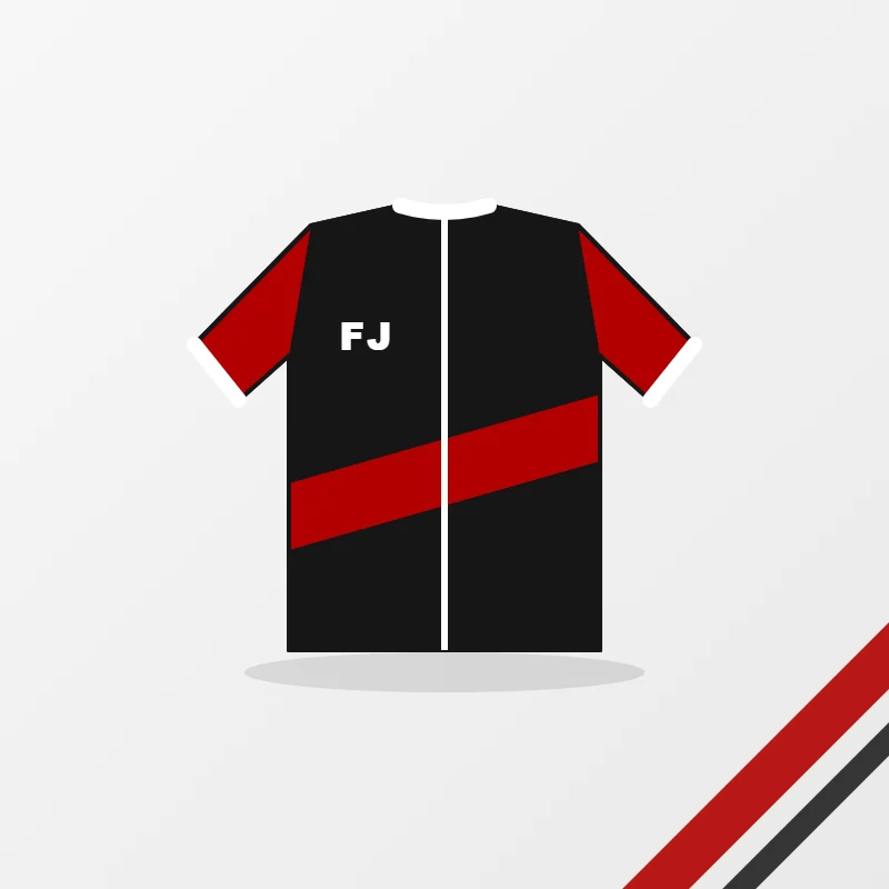 Cycling jerseys in a black and red colourway