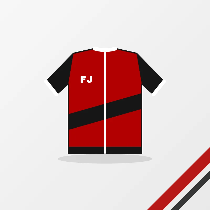 Cycling jerseys – custom design in red and black, made to order by FJ Sportswear