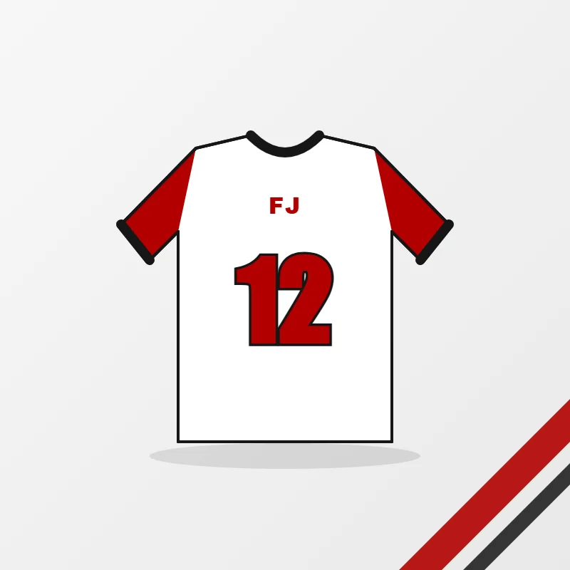 Flag Football Jerseys in a white, red and black colourway