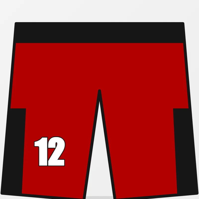 Close-up of custom Flag Football Shorts design details