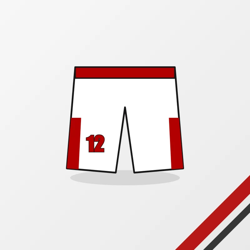Flag Football Shorts in a white, red and black colourway
