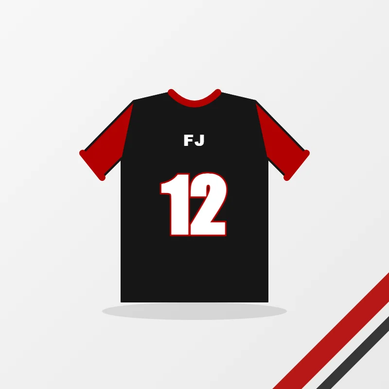 Flag Football Uniforms in a black and red colourway