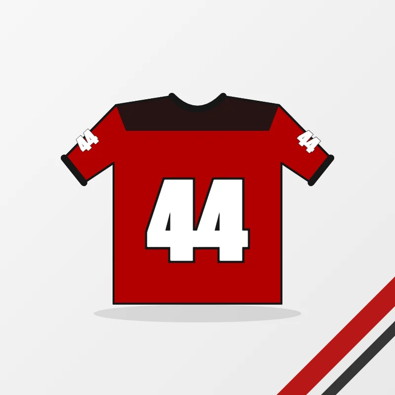 Football Practice Jerseys – custom design in red and black, made to order by FJ Sportswear