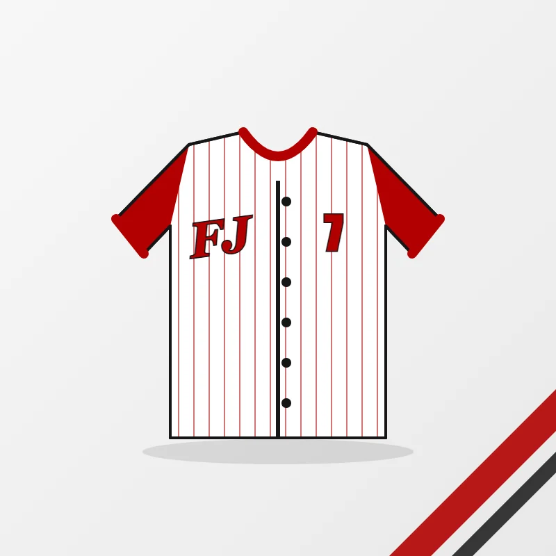 Full-Button Baseball Jerseys in a black and red colourway