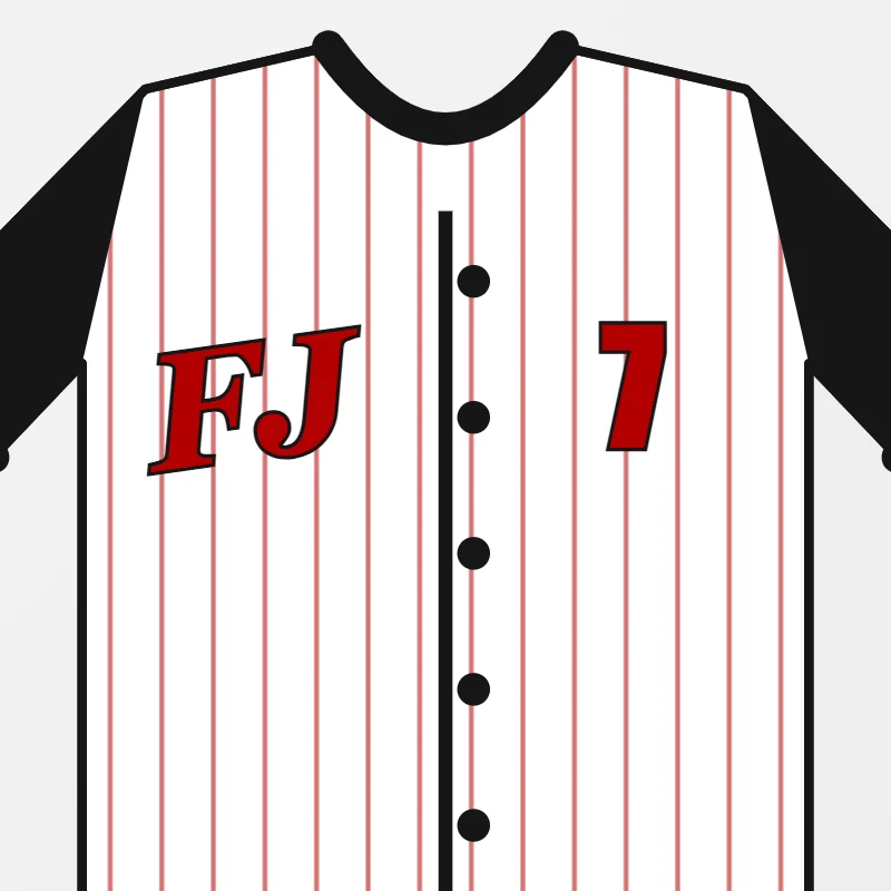 Close-up of custom Full-Button Baseball Jerseys design details