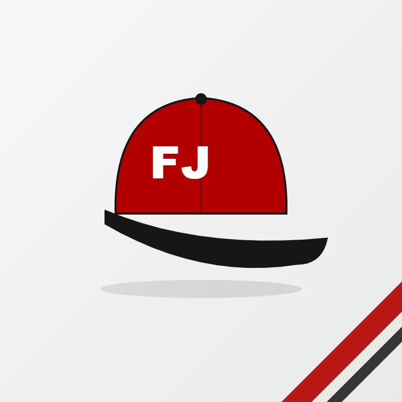 Hats – custom design in red and black, made to order by FJ Sportswear
