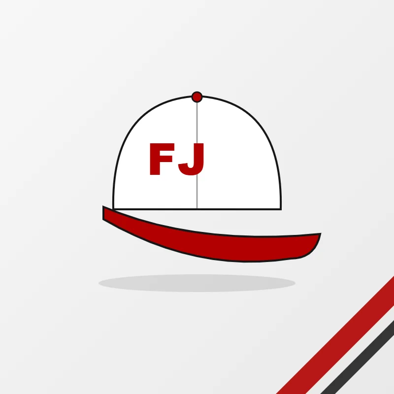 Hats in a white, red and black colourway