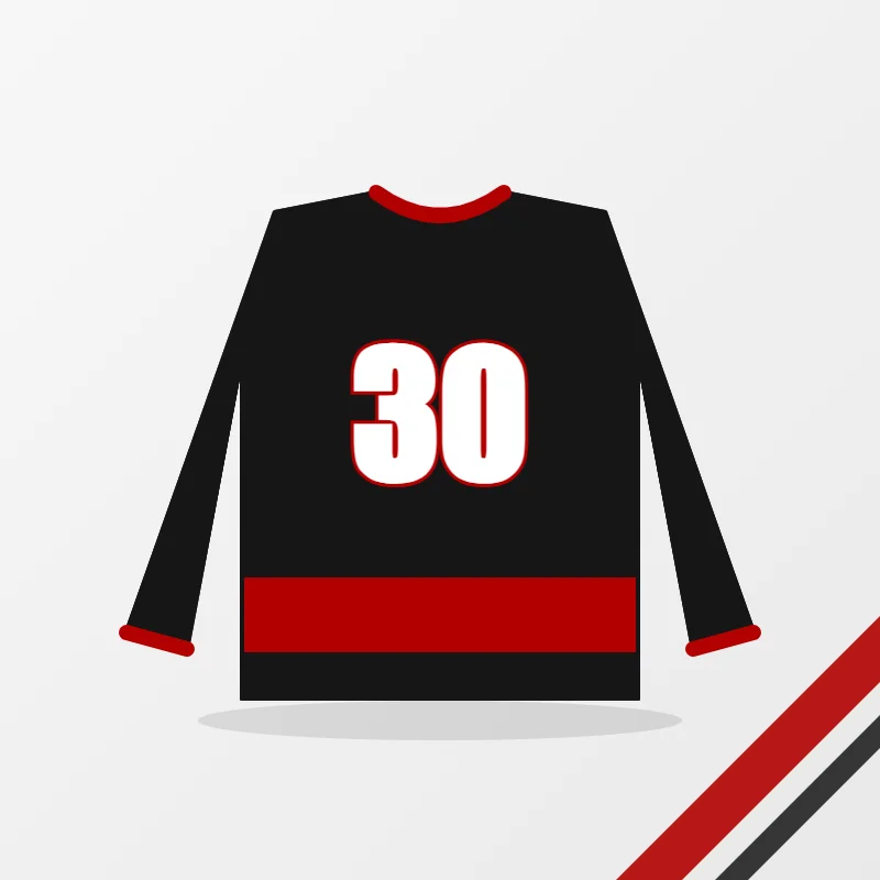 Hockey Goalie Jerseys in a black and red colourway