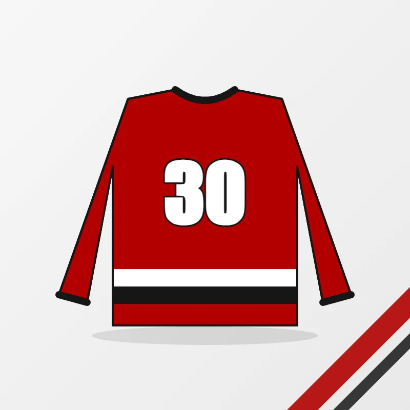 Hockey Goalie Jerseys – custom design in red and black, made to order by FJ Sportswear