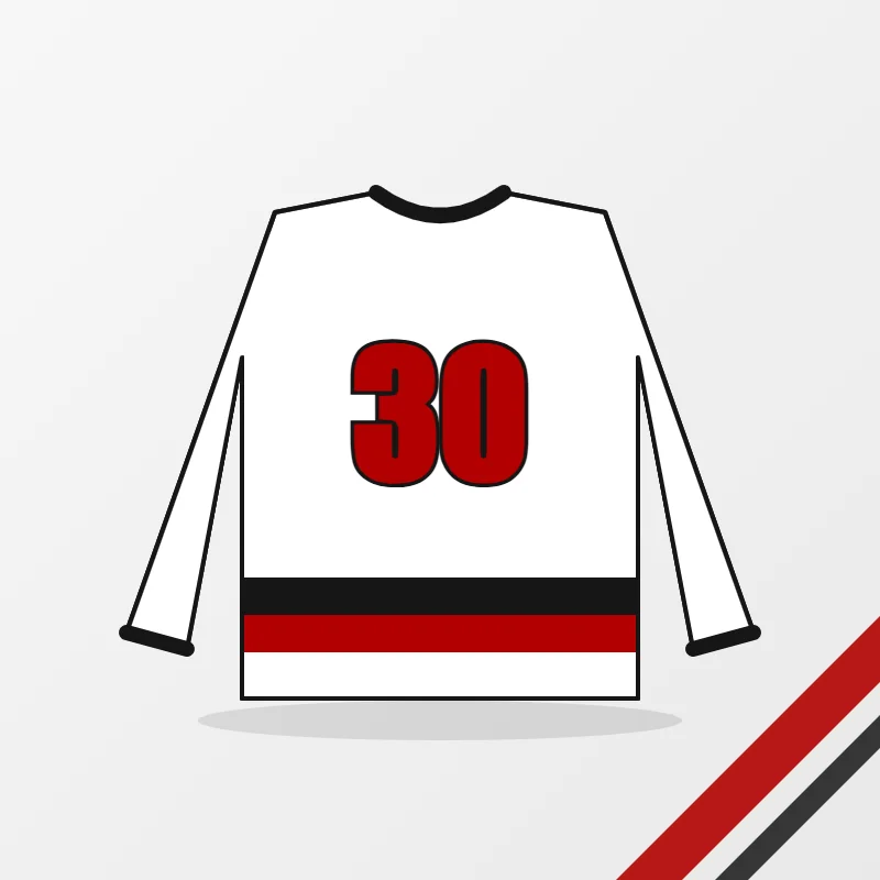Hockey Goalie Jerseys in a white, red and black colourway