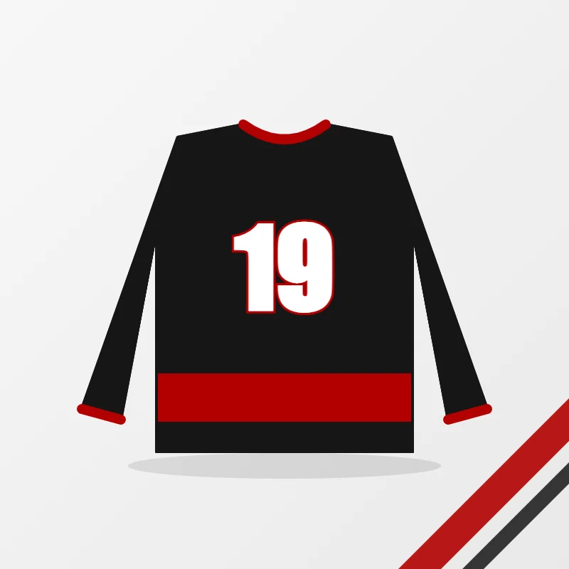 Hockey Jerseys in a black and red colourway