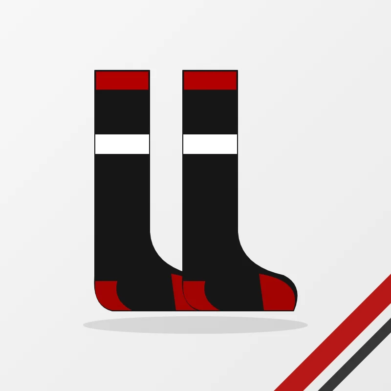 Hockey Socks in a black and red colourway