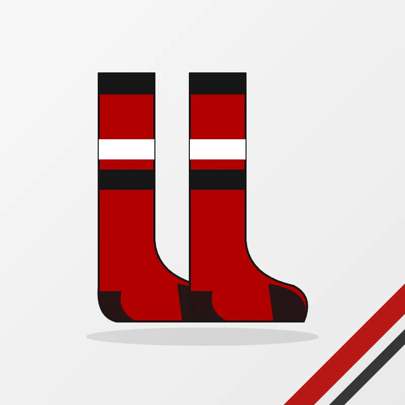 Hockey Socks – custom design in red and black, made to order by FJ Sportswear