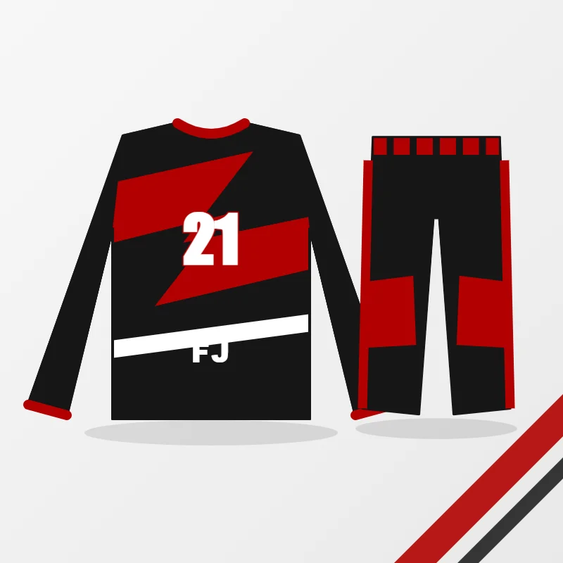 Motocross gear in a black and red colourway