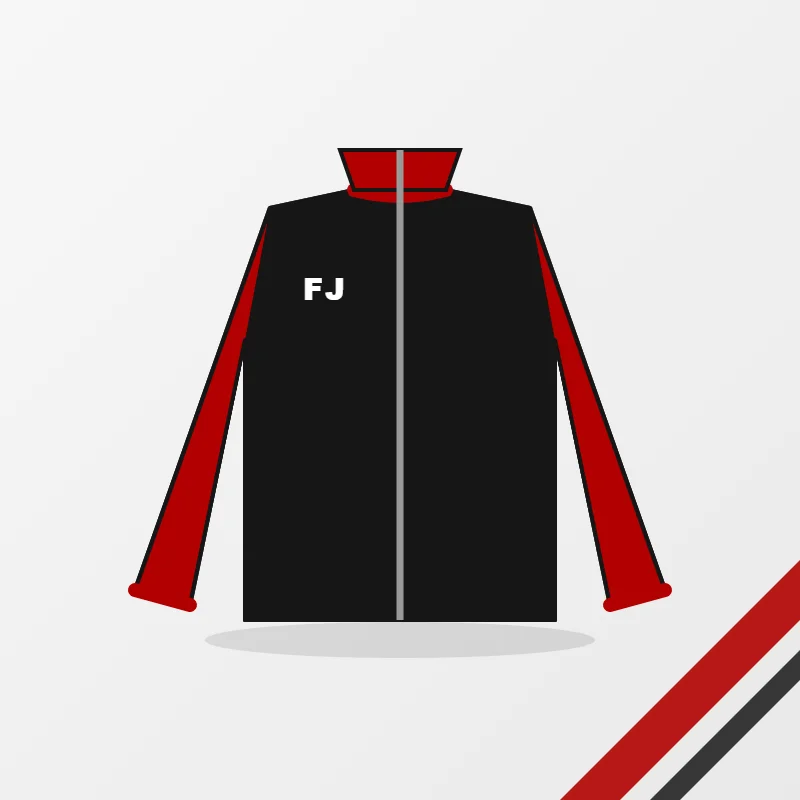 Jackets in a black and red colourway