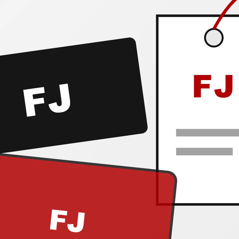 Close-up of custom Labels & Hang Tags design details