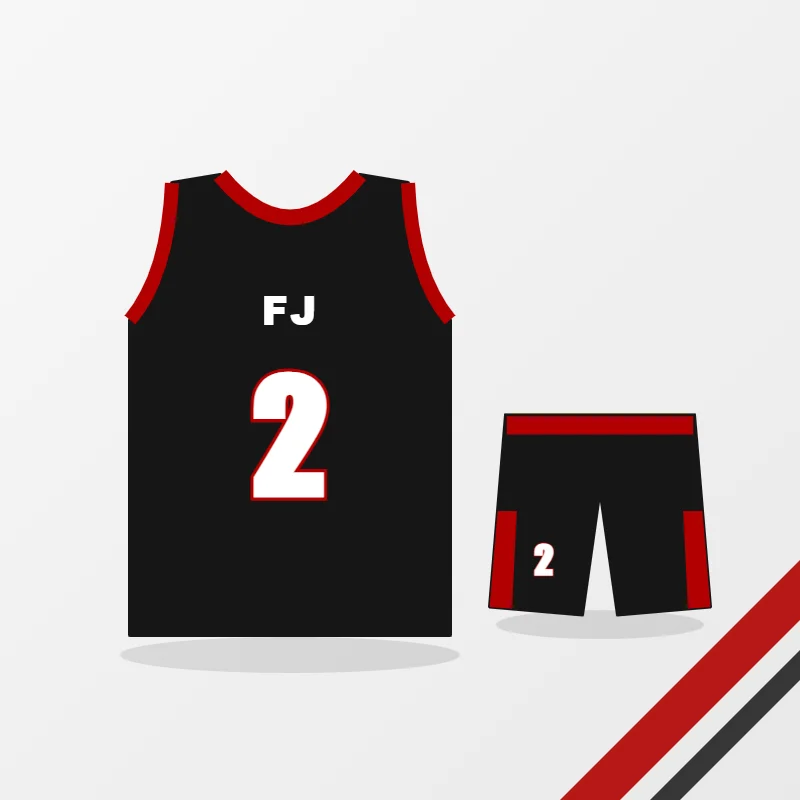 Lacrosse Uniforms in a black and red colourway
