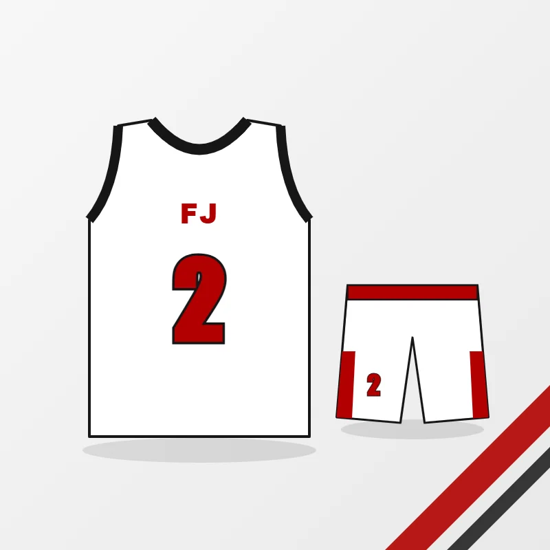Lacrosse Uniforms in a white, red and black colourway