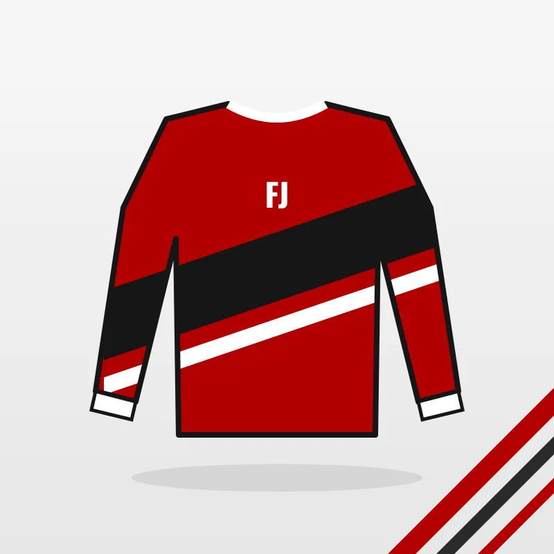 Long Sleeve Esports Jerseys design in red and black – FJ Sportswear
