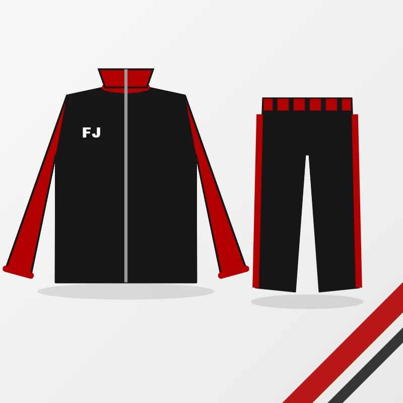 Men's Tracksuits in a black and red colourway