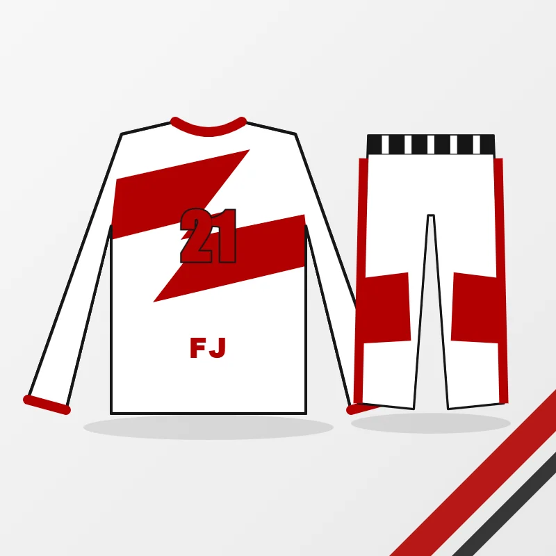 Motocross Gear Sets in a white, red and black colourway
