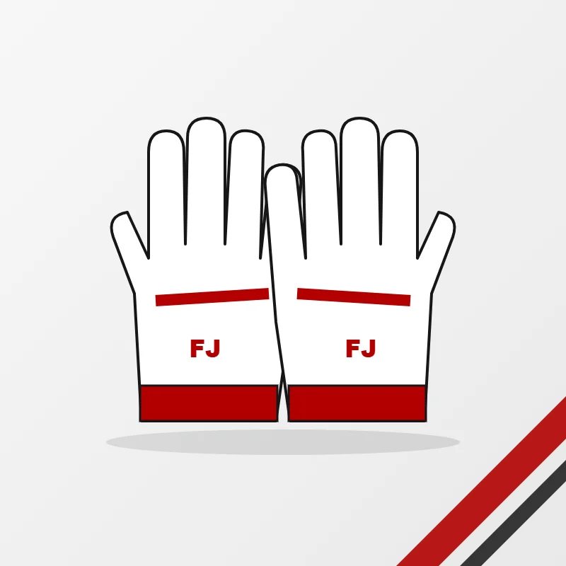 Motocross Gloves in a white, red and black colourway