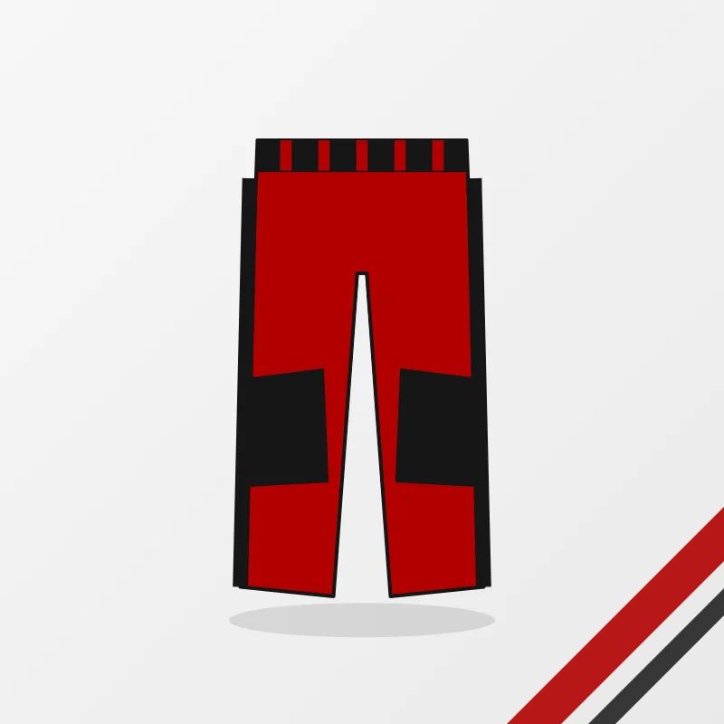 Motocross Pants – custom design in red and black, made to order by FJ Sportswear