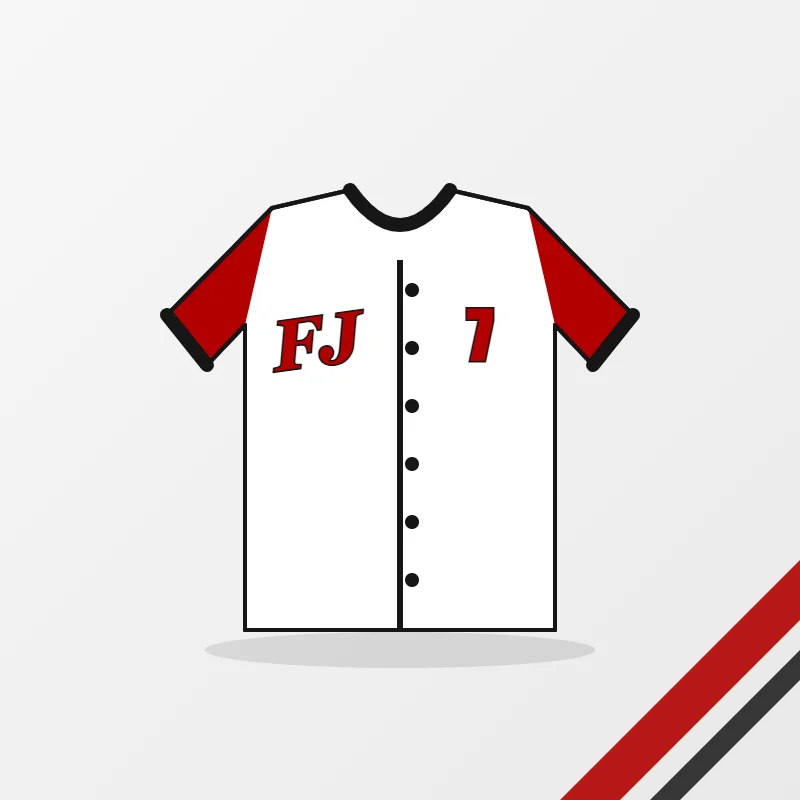 Premium Baseball Jerseys with Mesh Panels in a white, red and black colourway