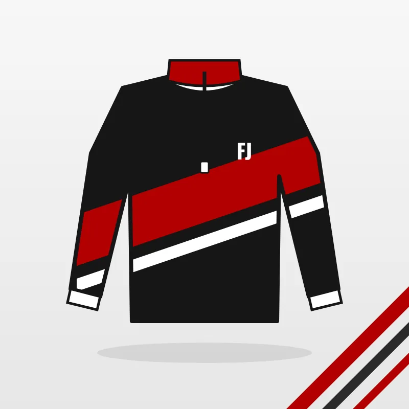 Quarter-Zip Archery Shirts design in black and red – FJ Sportswear