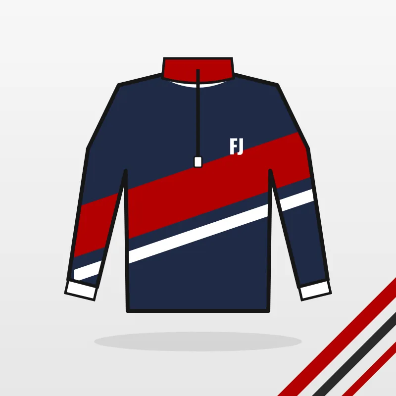 Quarter-Zip Archery Shirts design in navy and red – FJ Sportswear