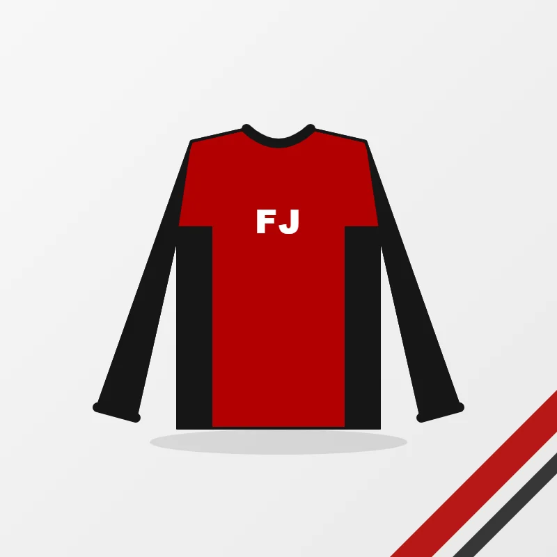Rash Guards – custom design in red and black, made to order by FJ Sportswear