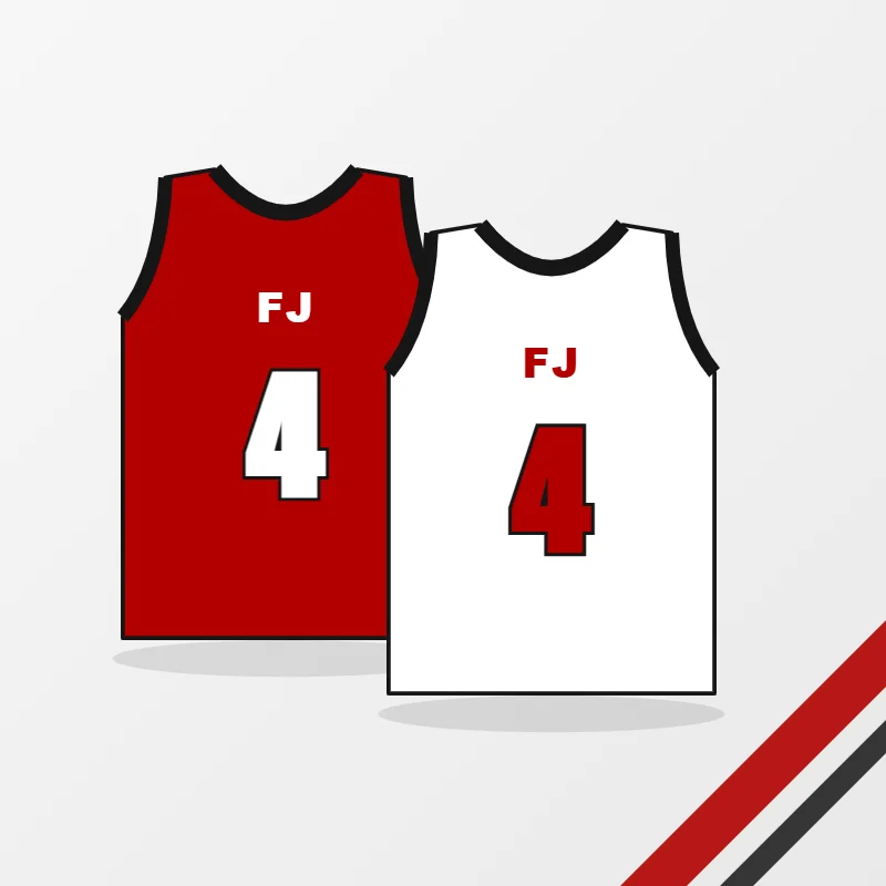 Reversible Basketball Jerseys in a white, red and black colourway