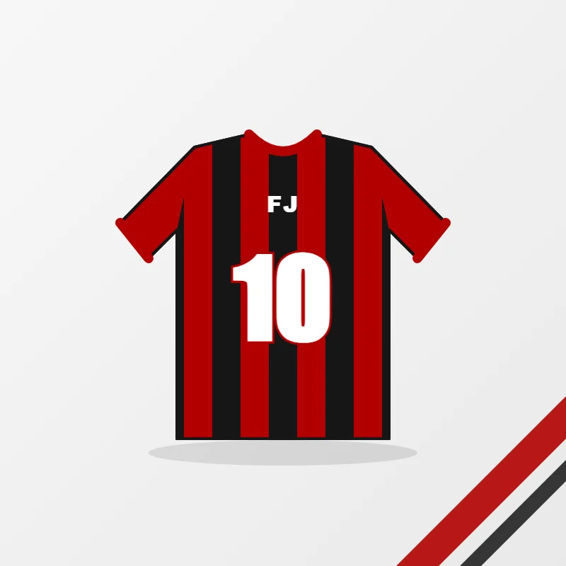 Soccer uniforms in a black and red colourway