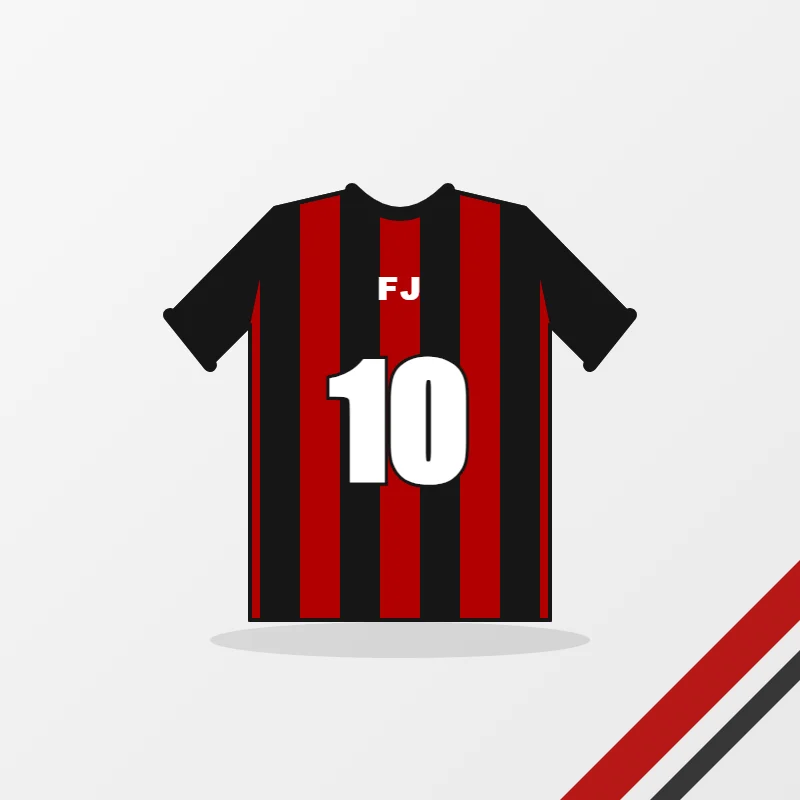 Soccer uniforms – custom design in red and black, made to order by FJ Sportswear