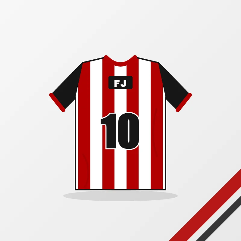 Custom striped soccer jersey with sublimated number