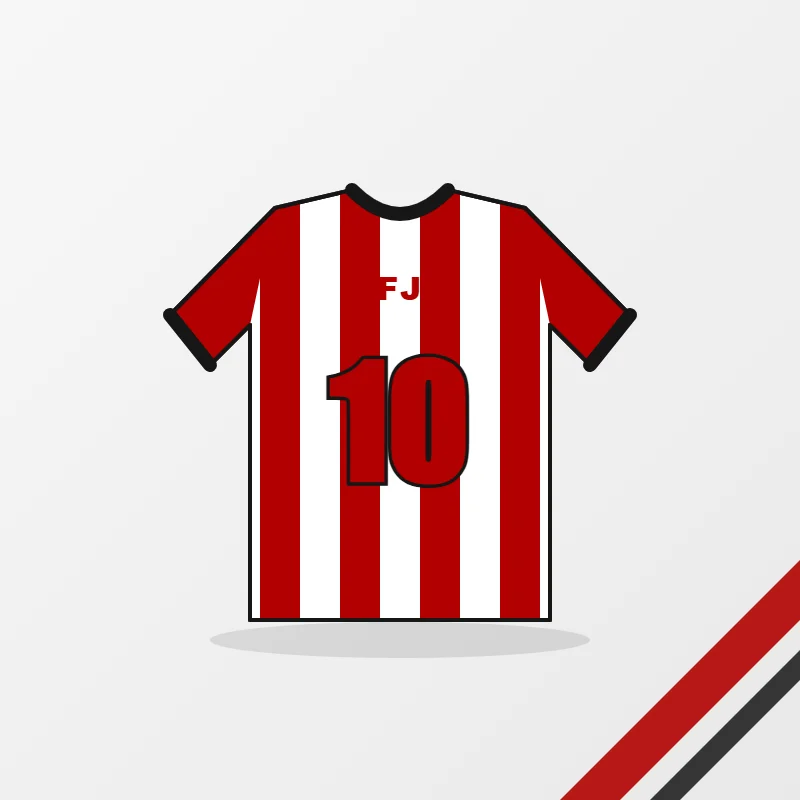 Soccer uniforms in a white, red and black colourway