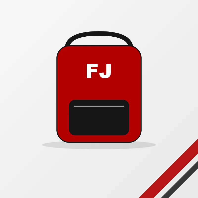 Team Bags – custom design in red and black, made to order by FJ Sportswear