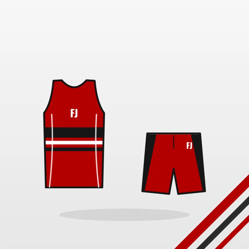 Track and Field Compression Wear design in red and black – FJ Sportswear