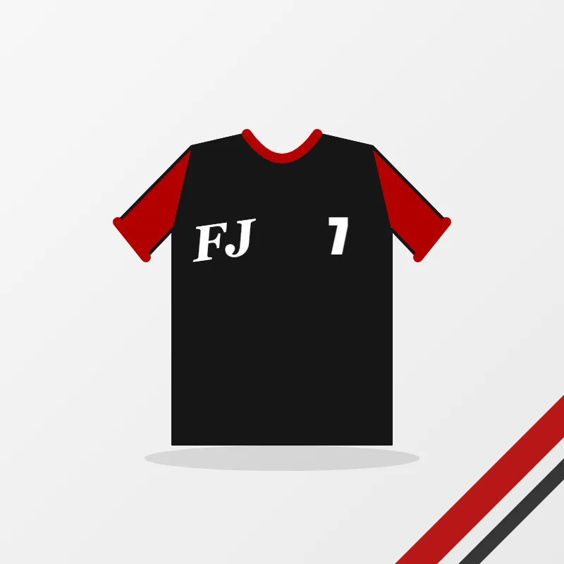 Two-Button Baseball Jerseys in a black and red colourway