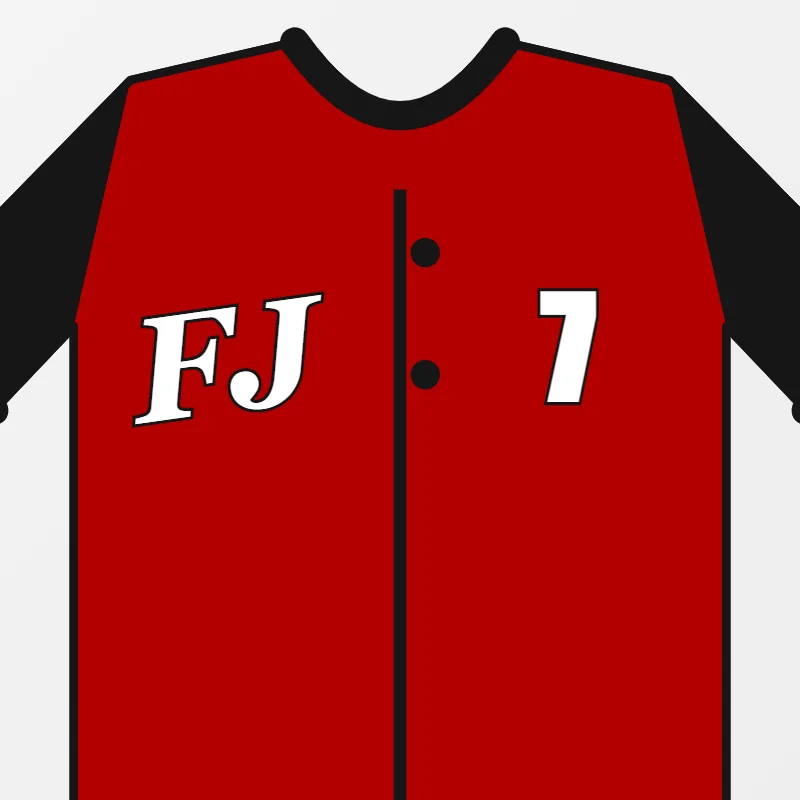 Close-up of custom Two-Button Baseball Jerseys design details