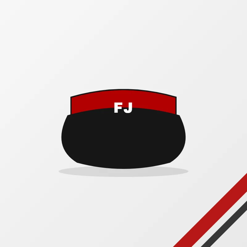 Visors – custom design in red and black, made to order by FJ Sportswear
