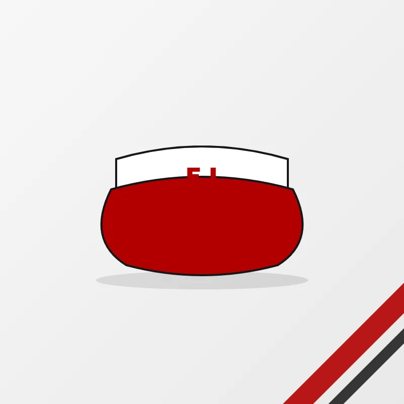 Visors in a white, red and black colourway